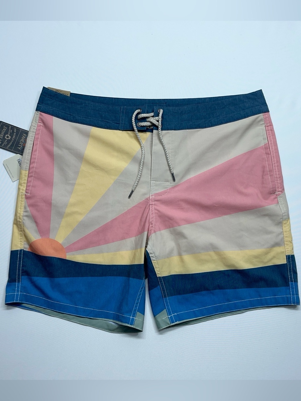 Faherty Soleil Board Short Mens 34 Unlined Swim Fall Sunset 7”Inseam Huckberry